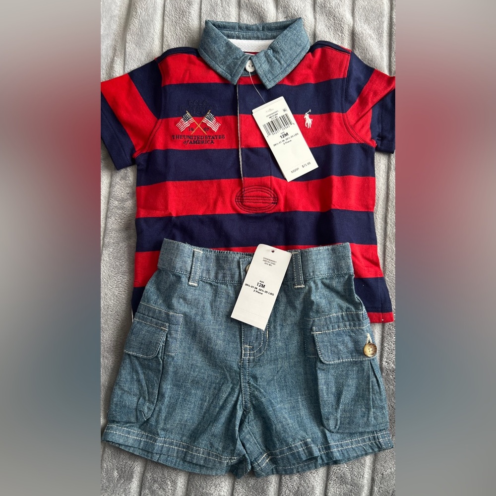 Baby Ralph Lauren polo short set 12 M